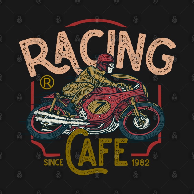 Racing cafe vintage motorcycle badge by SpaceWiz95