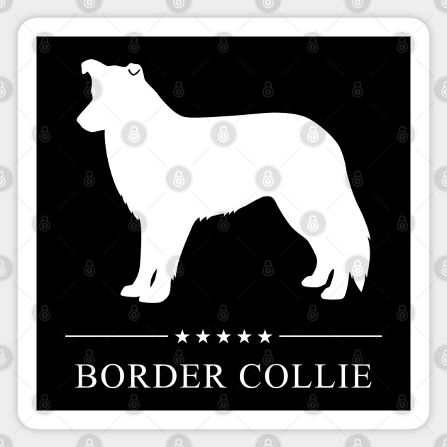 Border Collie Dog White Silhouette Border Collie Sticker Teepublic