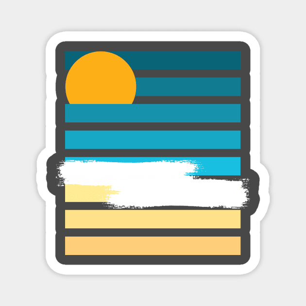 Sun Over Beach Magnet by telaplay