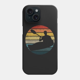 Canoeing Silhouette On A Distressed Retro Sunset graphic Phone Case