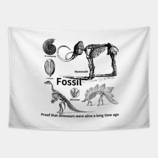 fossil, Proof that dinosaurs were alive a long time ago, dinosaur, an ammonite, a trilobite Tapestry