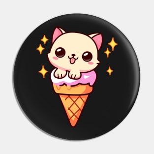 Copy of Cute Kitten In An Ice Cream Pattern Pin