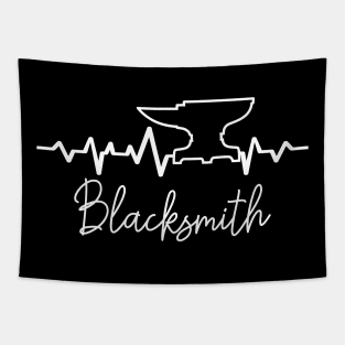 Blacksmith Heartbeat ECG Smithing Anvil Tapestry