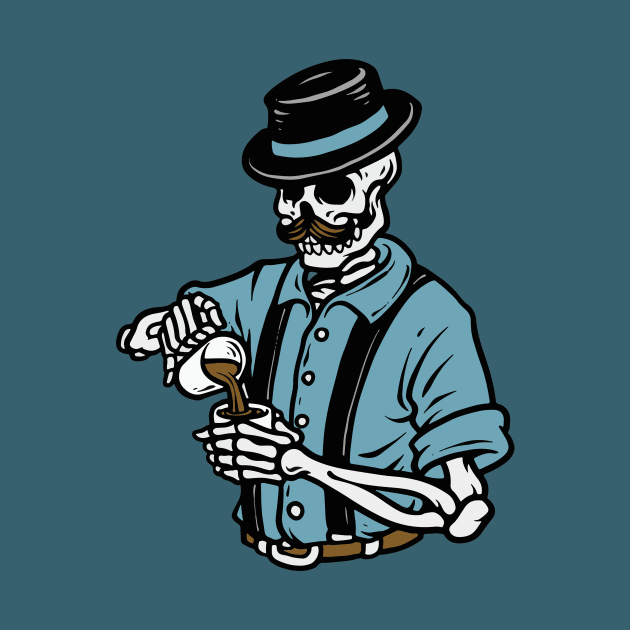 Hipster Skeleton Bartender by SLAG_Creative