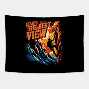 Search the Best View Mountain Climber Design Tapestry