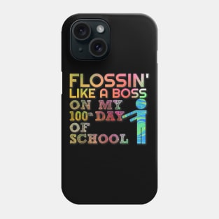 Flossin Like Boss 100 Day of School Teacher Gift Phone Case