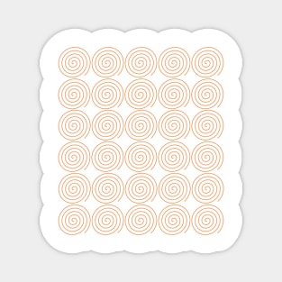 Geometric orange spirals - relaxing pattern Magnet