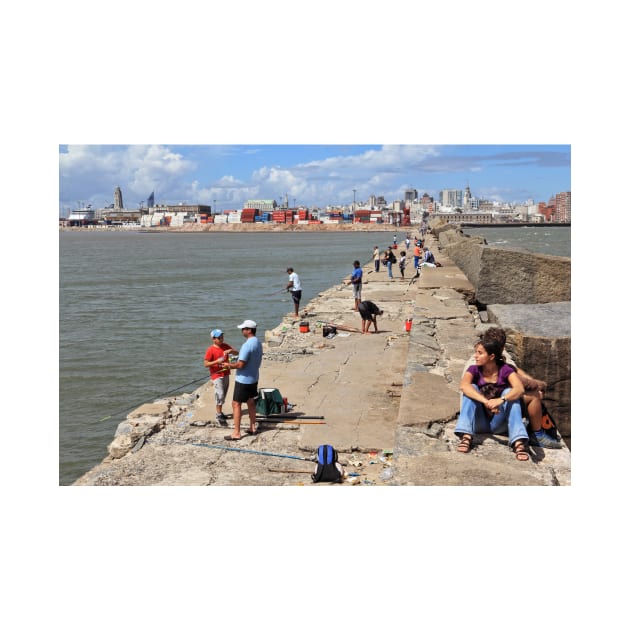 Escollera Sarandí with Fishermen - Montevideo, Uruguay by holgermader