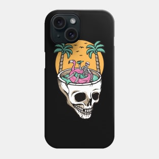 Chill out on the skull beach Main Tag Phone Case
