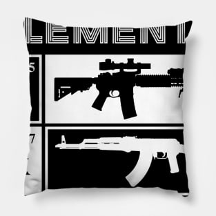 The Elements of Defense AR15 AK47 Periodic Table Pillow