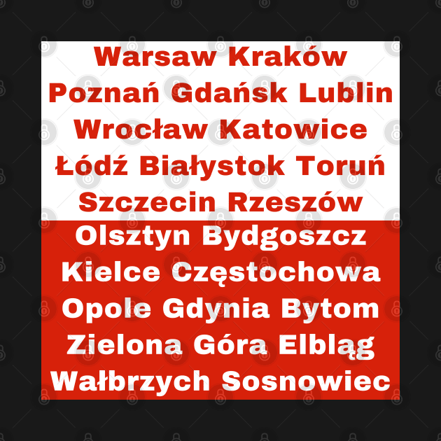 Polish Flag Colors with Cities by aybe7elf