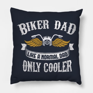 Biker Dad Like a Normal Dad Only Cooler Gold Wings Bike Pillow