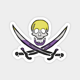 Nonbinary Pirate Pride Magnet