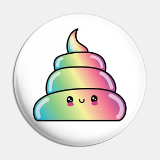 Funny Cute Rainbow Poop Emoji Pin