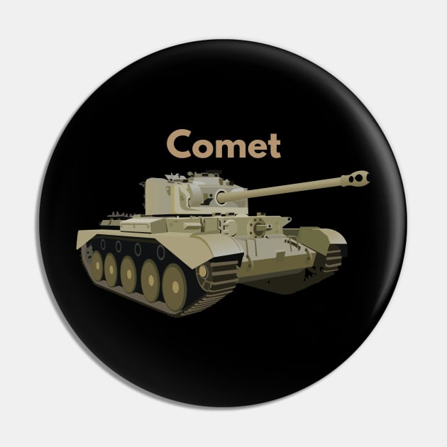 Comet WW2 British Tank Pin by NorseTech