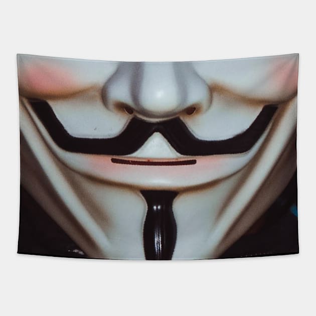 Funny smiling mouth mask Tapestry by jack22