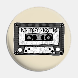 whitney houston cassette black and white Pin