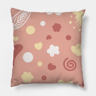 Pink Feather Heart Radom Cute Pattern Pillow