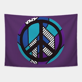 Abstract Peace Symbols Geometric Shapes Tapestry