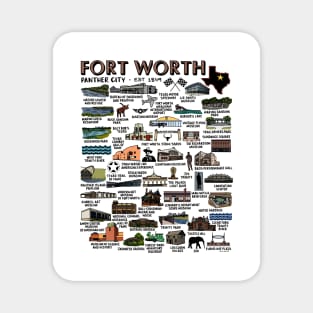 Fort Worth Map Art Magnet