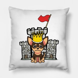 Cute small dog is king of the castle Pillow