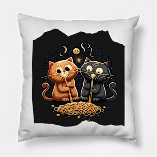 Cats eating Pillow