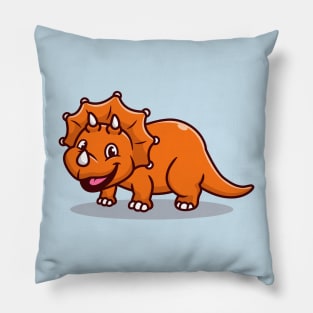 Cute Triceratops Smiling Pillow