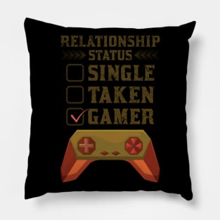 Relationship Status Single Taken Gamer Pillow