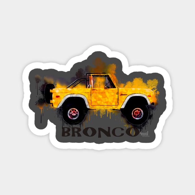 Ford Bronco Splash Yellow Magnet by AaaahEeeekStudio