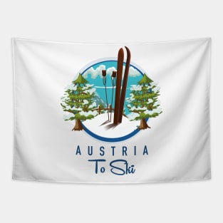 Austria To Ski sports logo Tapestry