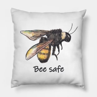 Bee safe - drawing Pillow