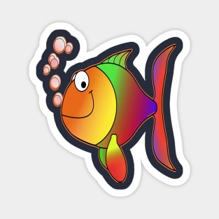 Happy fish fish color Magnet