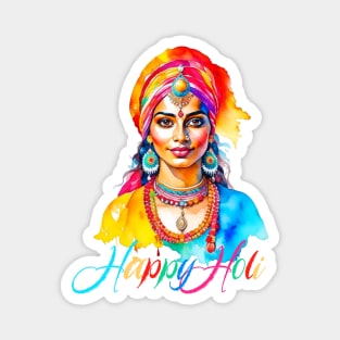 Happy Holi Woman Magnet