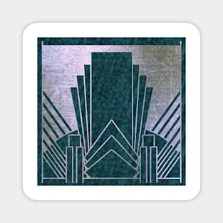 Art Deco glamour - teal and silver Magnet