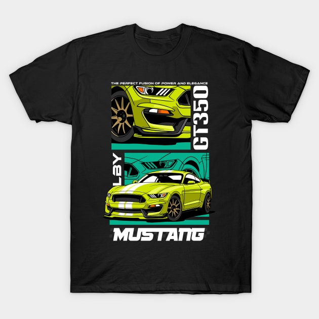 Green Mustang - Mustang Gt - T-Shirt | TeePublic