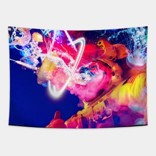 Psychedelic Astro Space Jelly Fish Tapestry