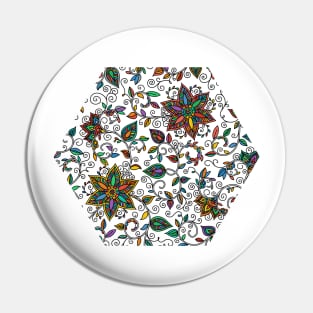 Floral doodle pattern Pin