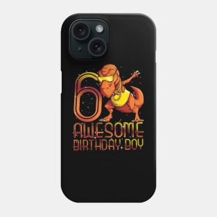 Kids 6th Birthday Dinosaur 6 Year Old Awesome Since Gifts Boy Phone Case