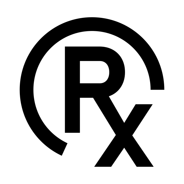 Rx Prescription Drugs - Black Graphic by RxBlockhead