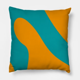 Boho blue and orange pastel swirl pattern Pillow