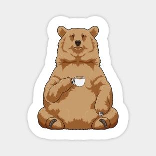 Bear with Cup of Coffee Magnet