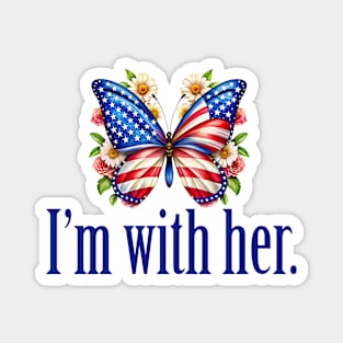 I'm With Her Kamala Harris Butterfly Magnet