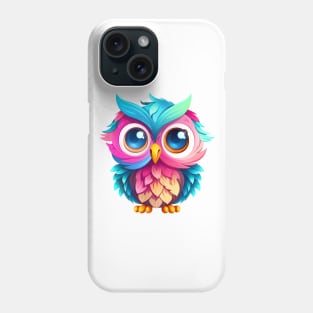 Cute rainbow owl. Sticker Clipart. Phone Case
