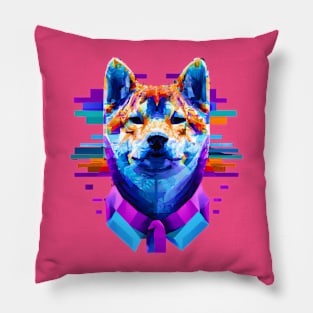 Shiba Inu Geometric Polygon Artwork Pillow