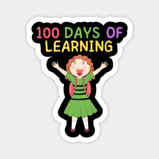 100 DAYS OF LEARNING Cute Kawaii School Girl Happy Student Magnet