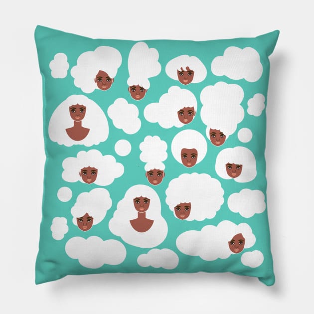 Cumulus Clouds Pillow by tabithabianca