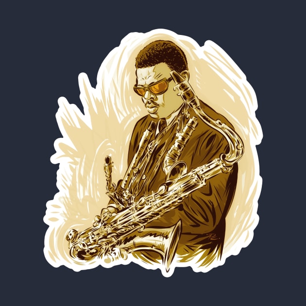 Roland Kirk - An illustration by Paul Cemmick by PLAYDIGITAL2020