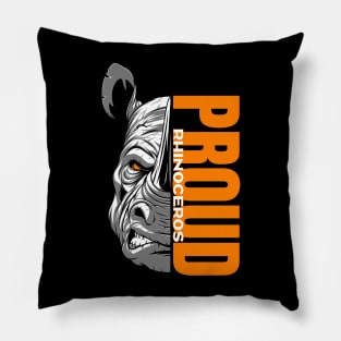 Majestic Proud Rhinoceros - Unique Wildlife Inspired Print Pillow