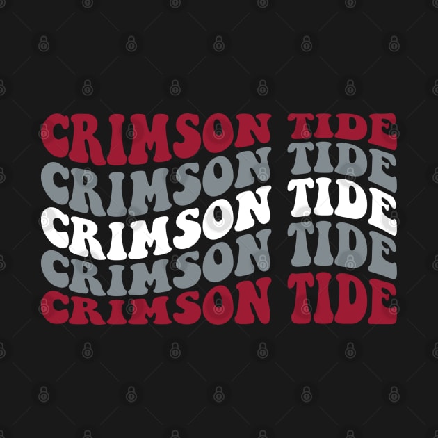 Crimson Tide Wave Font Design by Violet Ray Design