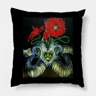 Red Daisy Pillow